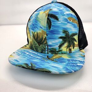 PREMIUM Polynesian Print Flat Brim Meshback Snapback Trucker Hat Cap NEW